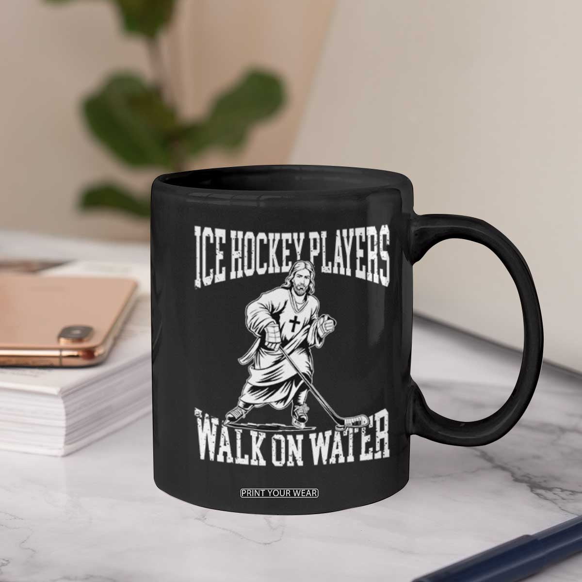 Jesus Ice Hockey Players Walk On Water Coffee Mug Funny Christian Gift TS12 Print Your Wear