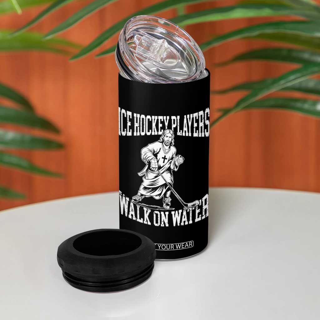Jesus Ice Hockey Players Walk On Water 4 in 1 Can Cooler Tumbler Funny Christian Gift TS12 Print Your Wear