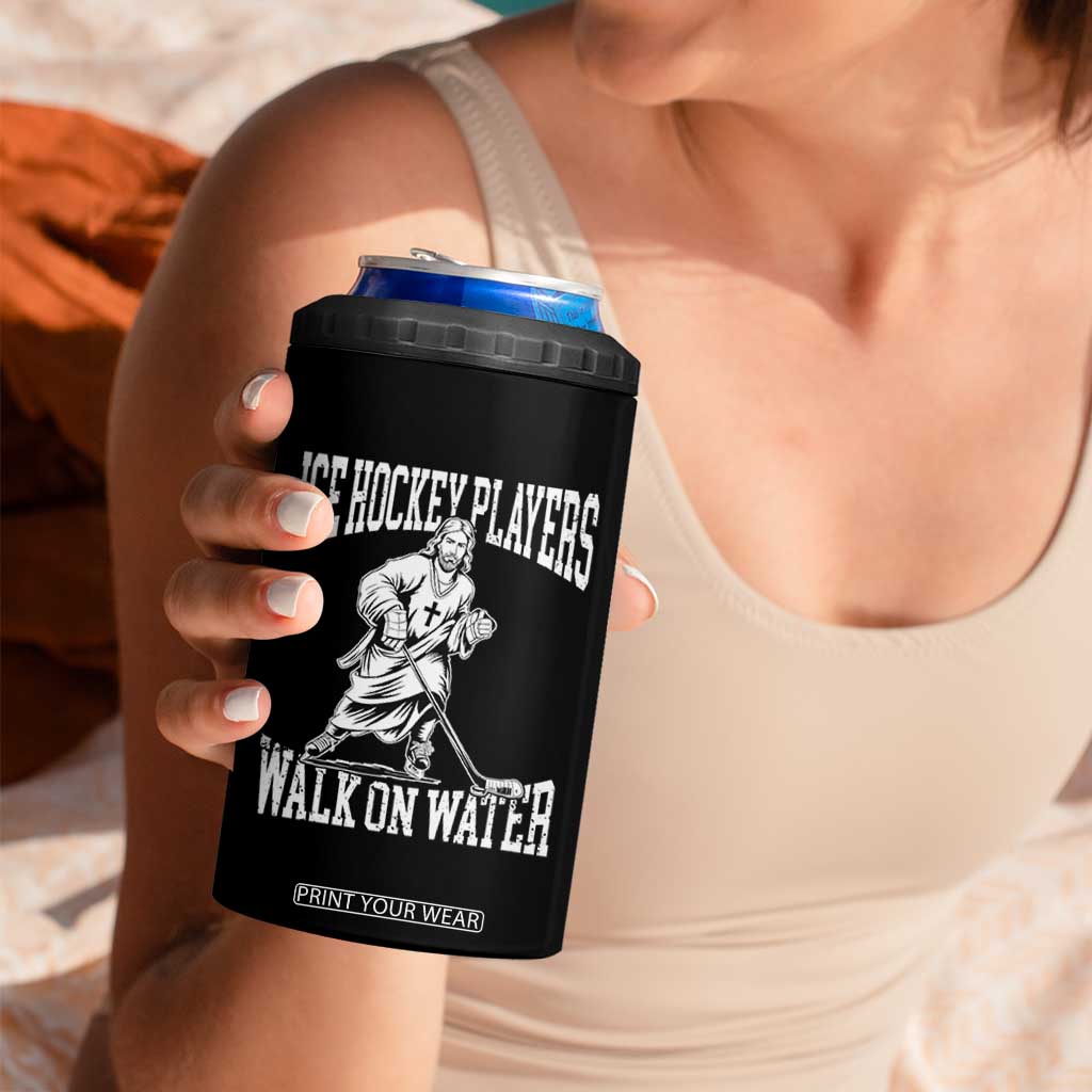 Jesus Ice Hockey Players Walk On Water 4 in 1 Can Cooler Tumbler Funny Christian Gift TS12 Print Your Wear