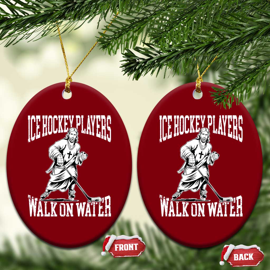 Jesus Ice Hockey Players Walk On Water Ceramic Ornament Funny Christian Gift TS12 Print Your Wear