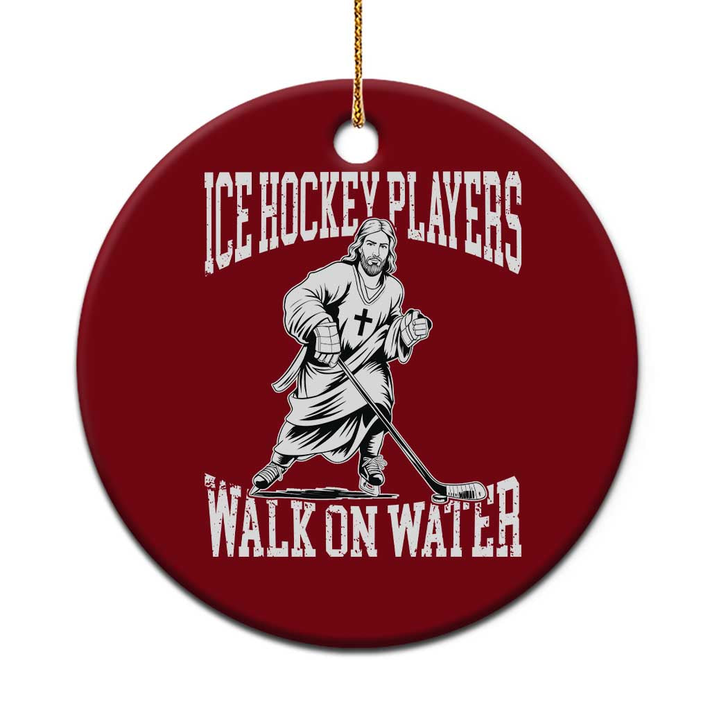 Jesus Ice Hockey Players Walk On Water Ceramic Ornament Funny Christian Gift TS12 1pc Red Print Your Wear