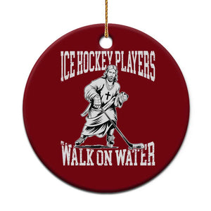 Jesus Ice Hockey Players Walk On Water Ceramic Ornament Funny Christian Gift TS12 1pc Red Print Your Wear