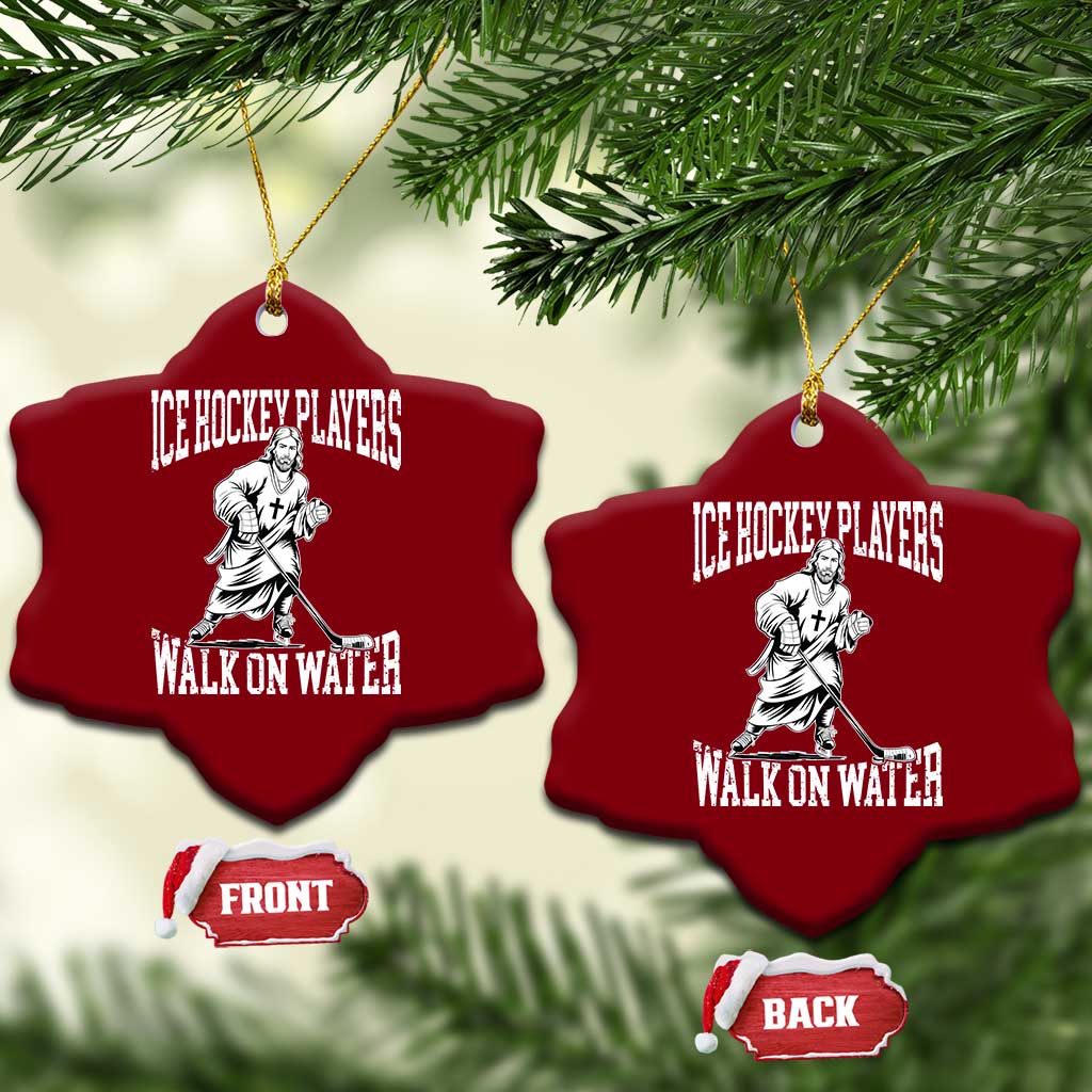 Jesus Ice Hockey Players Walk On Water Ceramic Ornament Funny Christian Gift TS12 Print Your Wear