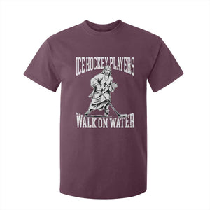 Jesus Ice Hockey Players Walk On Water T Shirt For Kid Funny Christian Gift TS12 Maroon Print Your Wear