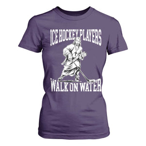 Jesus Ice Hockey Players Walk On Water T Shirt For Women Funny Christian Gift TS12 Purple Print Your Wear
