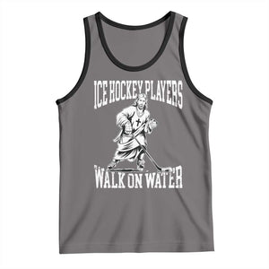 Jesus Ice Hockey Players Walk On Water Tank Top Funny Christian Gift TS12 Deep Heather Black Print Your Wear