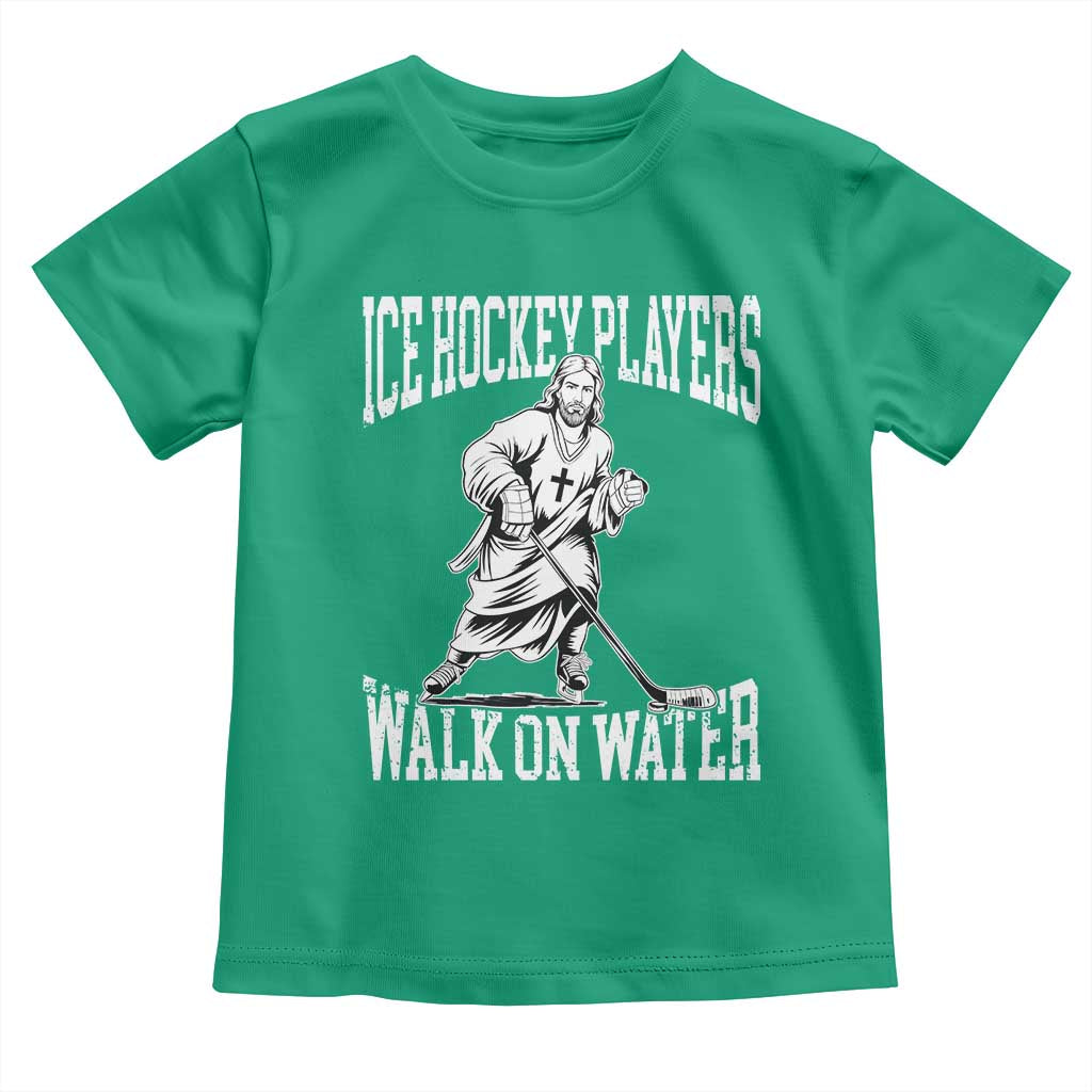 Jesus Ice Hockey Players Walk On Water Toddler T Shirt Funny Christian Gift TS12 Irish Green Print Your Wear