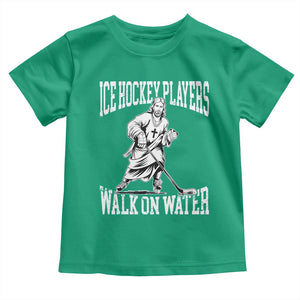 Jesus Ice Hockey Players Walk On Water Toddler T Shirt Funny Christian Gift TS12 Irish Green Print Your Wear
