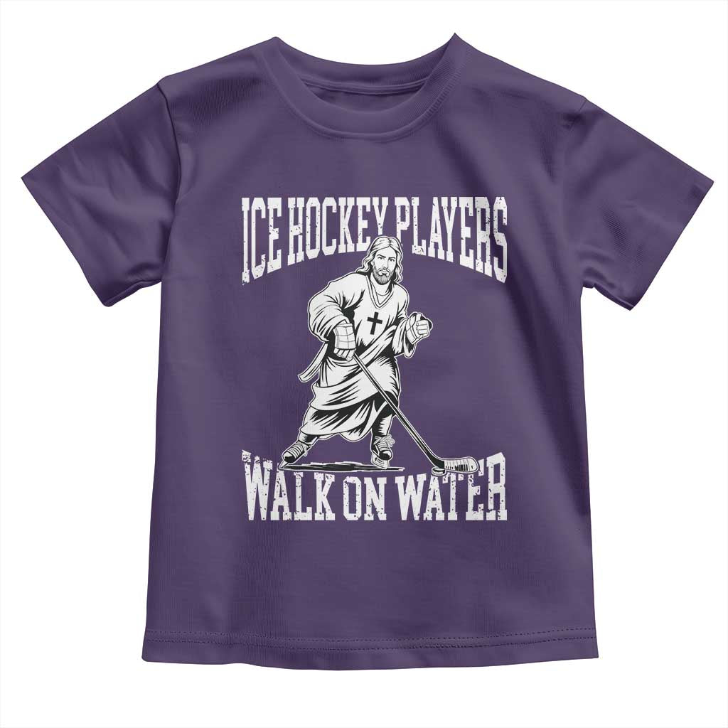 Jesus Ice Hockey Players Walk On Water Toddler T Shirt Funny Christian Gift TS12 Purple Print Your Wear