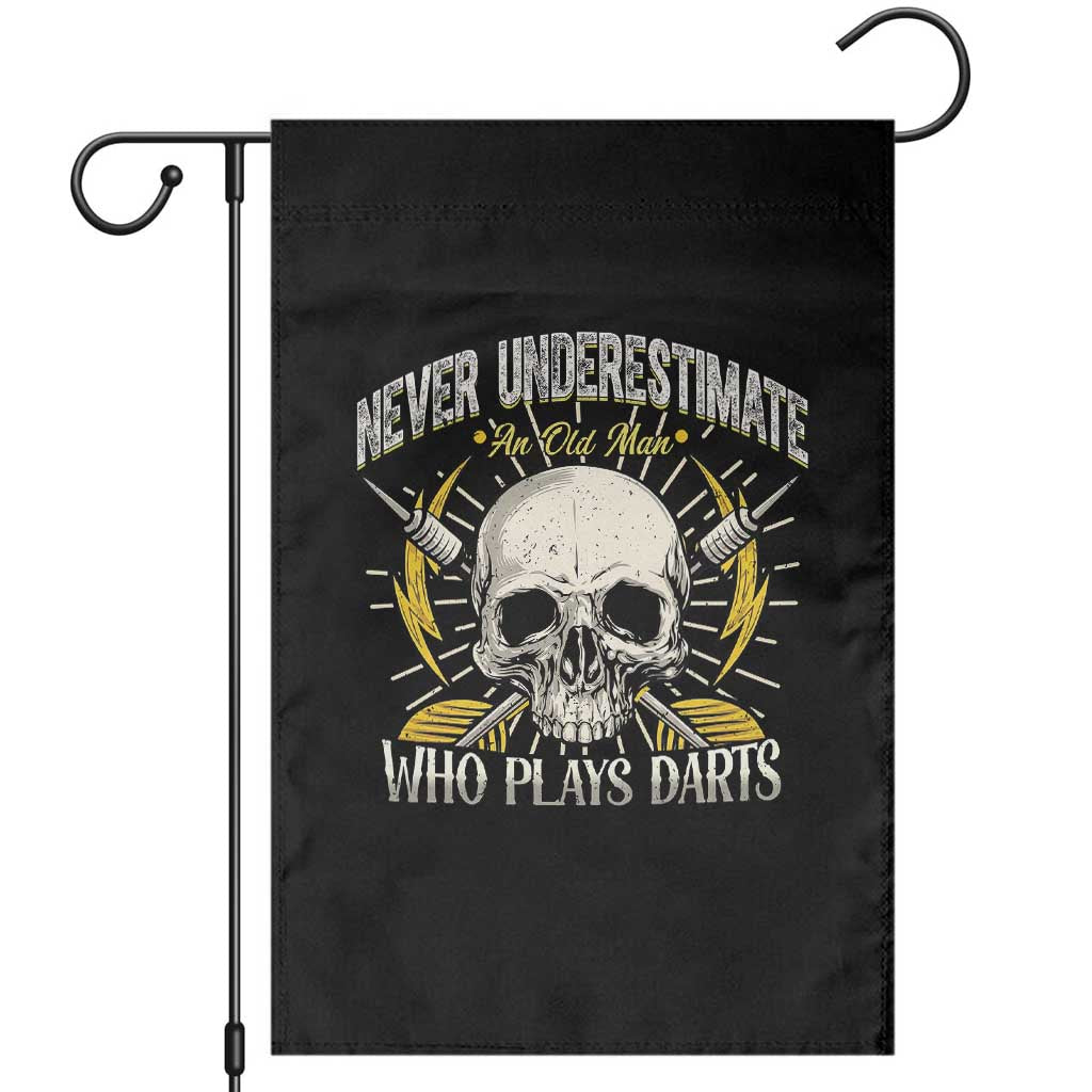 Never Underestimate An Old Who Plays Darts Garden Flag Funny Darts Fan TS12 Black Print Your Wear