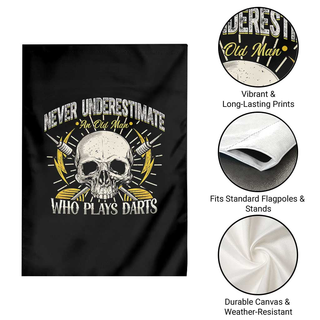 Never Underestimate An Old Who Plays Darts Garden Flag Funny Darts Fan TS12 Print Your Wear