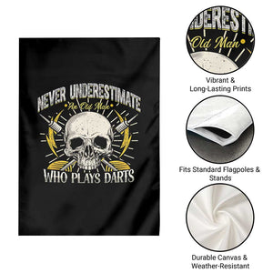Never Underestimate An Old Who Plays Darts Garden Flag Funny Darts Fan TS12 Print Your Wear