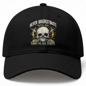Never Underestimate An Old Who Plays Darts Baseball Cap Funny Darts Fan TS12 Print Your Wear