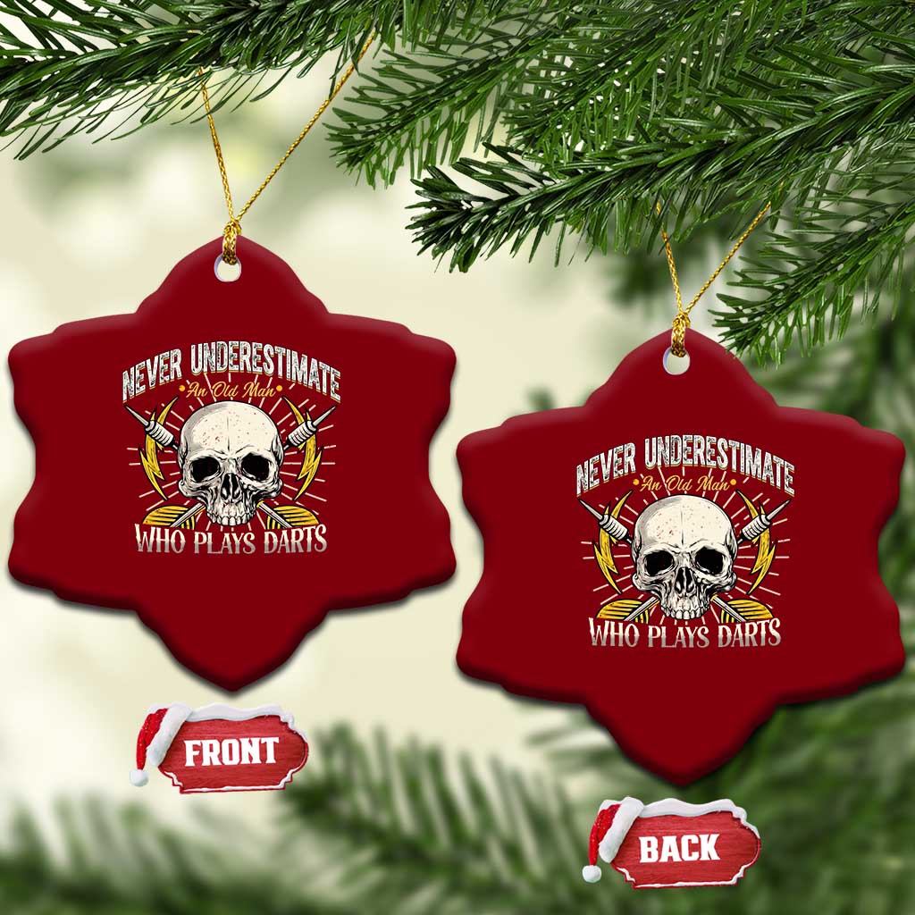 Never Underestimate An Old Who Plays Darts Ceramic Ornament Funny Darts Fan TS12 Print Your Wear