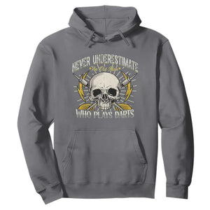 Never Underestimate An Old Who Plays Darts Hoodie Funny Darts Fan TS12 Charcoal Print Your Wear