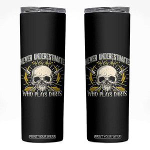 Never Underestimate An Old Who Plays Darts Skinny Tumbler Funny Darts Fan TS12 Black Print Your Wear