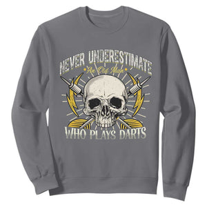 Never Underestimate An Old Who Plays Darts Sweatshirt Funny Darts Fan TS12 Charcoal Print Your Wear