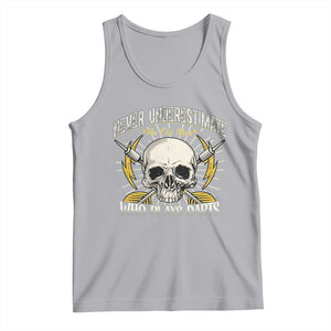 Never Underestimate An Old Who Plays Darts Tank Top Funny Darts Fan TS12 Athletic Heather Print Your Wear