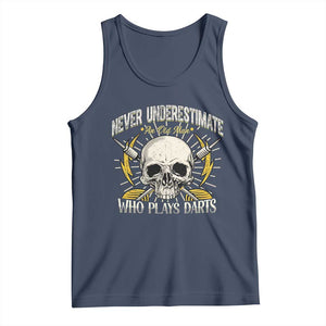 Never Underestimate An Old Who Plays Darts Tank Top Funny Darts Fan TS12 Navy Print Your Wear