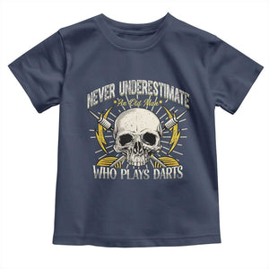 Never Underestimate An Old Who Plays Darts Toddler T Shirt Funny Darts Fan TS12 Navy Print Your Wear