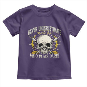 Never Underestimate An Old Who Plays Darts Toddler T Shirt Funny Darts Fan TS12 Purple Print Your Wear