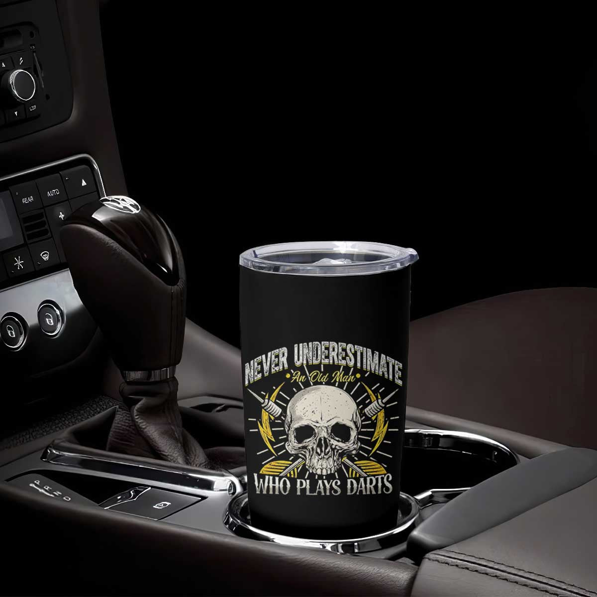 Never Underestimate An Old Who Plays Darts Tumbler Cup Funny Darts Fan TS12 Print Your Wear