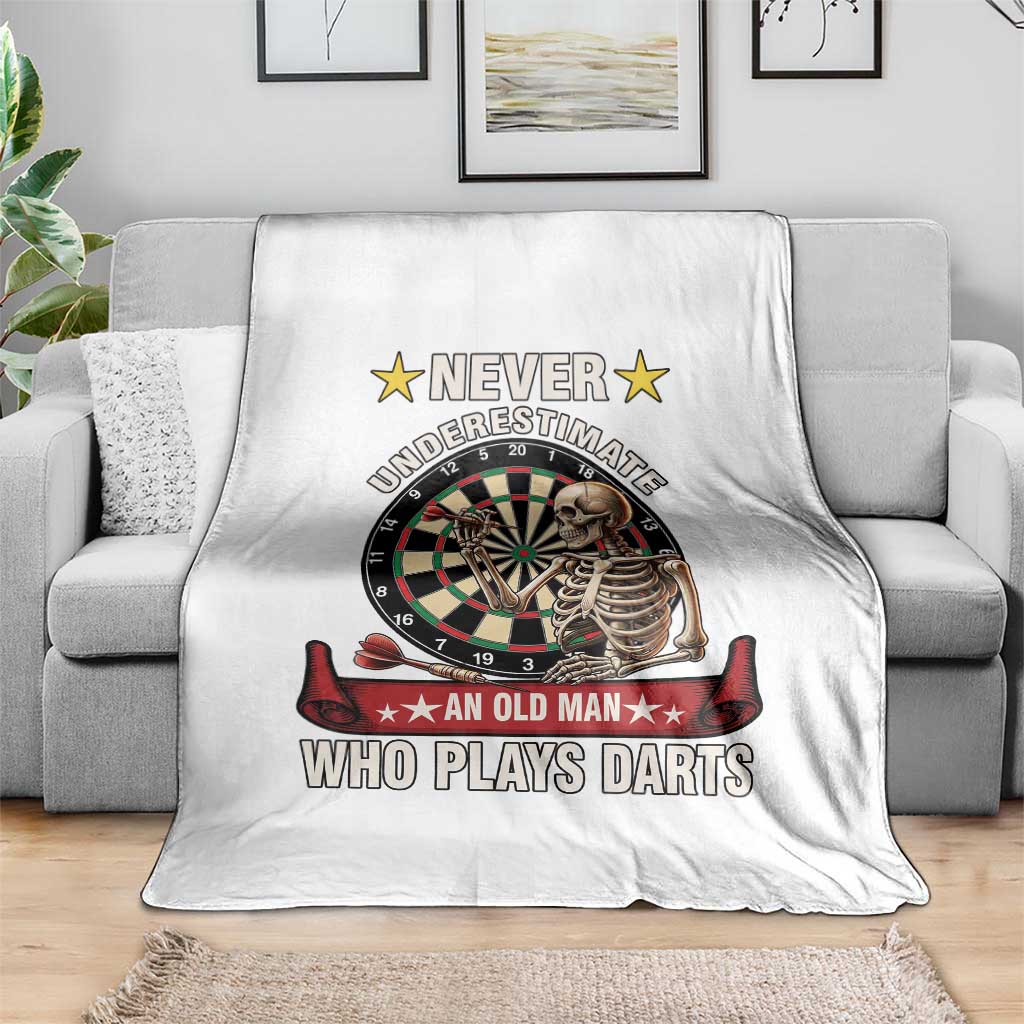 Never Underestimate An Old Man Plays Darts Throw Blanket Gothic Darts Player TS12 Print Your Wear