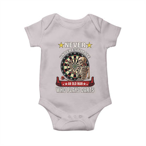 Never Underestimate An Old Man Plays Darts Baby Onesie Gothic Darts Player TS12 Ice Gray Print Your Wear