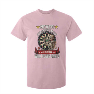 Never Underestimate An Old Man Plays Darts T Shirt For Kid Gothic Darts Player TS12 Light Pink Print Your Wear