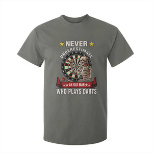 Never Underestimate An Old Man Plays Darts T Shirt For Kid Gothic Darts Player TS12 Military Green Print Your Wear
