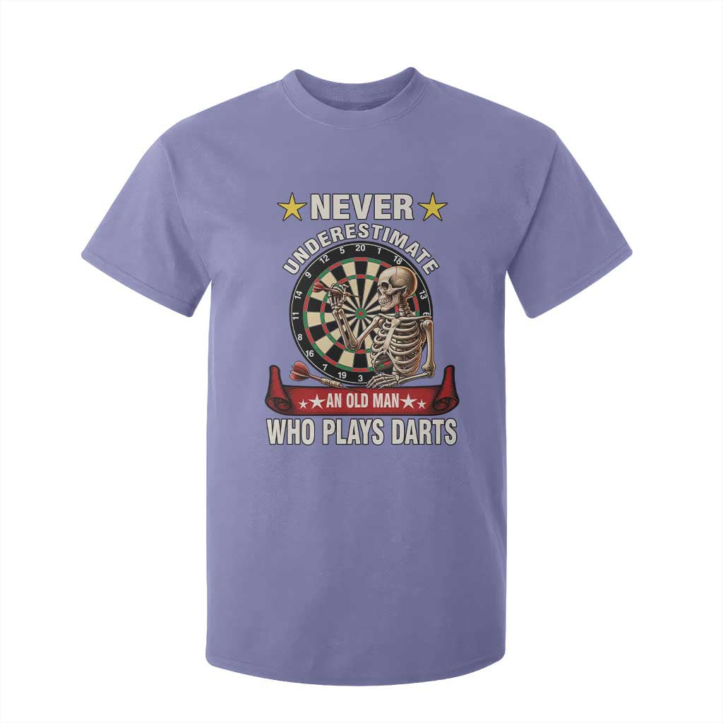 Never Underestimate An Old Man Plays Darts T Shirt For Kid Gothic Darts Player TS12 Violet Print Your Wear