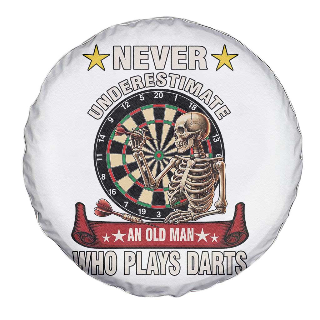 Never Underestimate An Old Man Plays Darts Spare Tire Cover Gothic Darts Player TS12 Print Your Wear