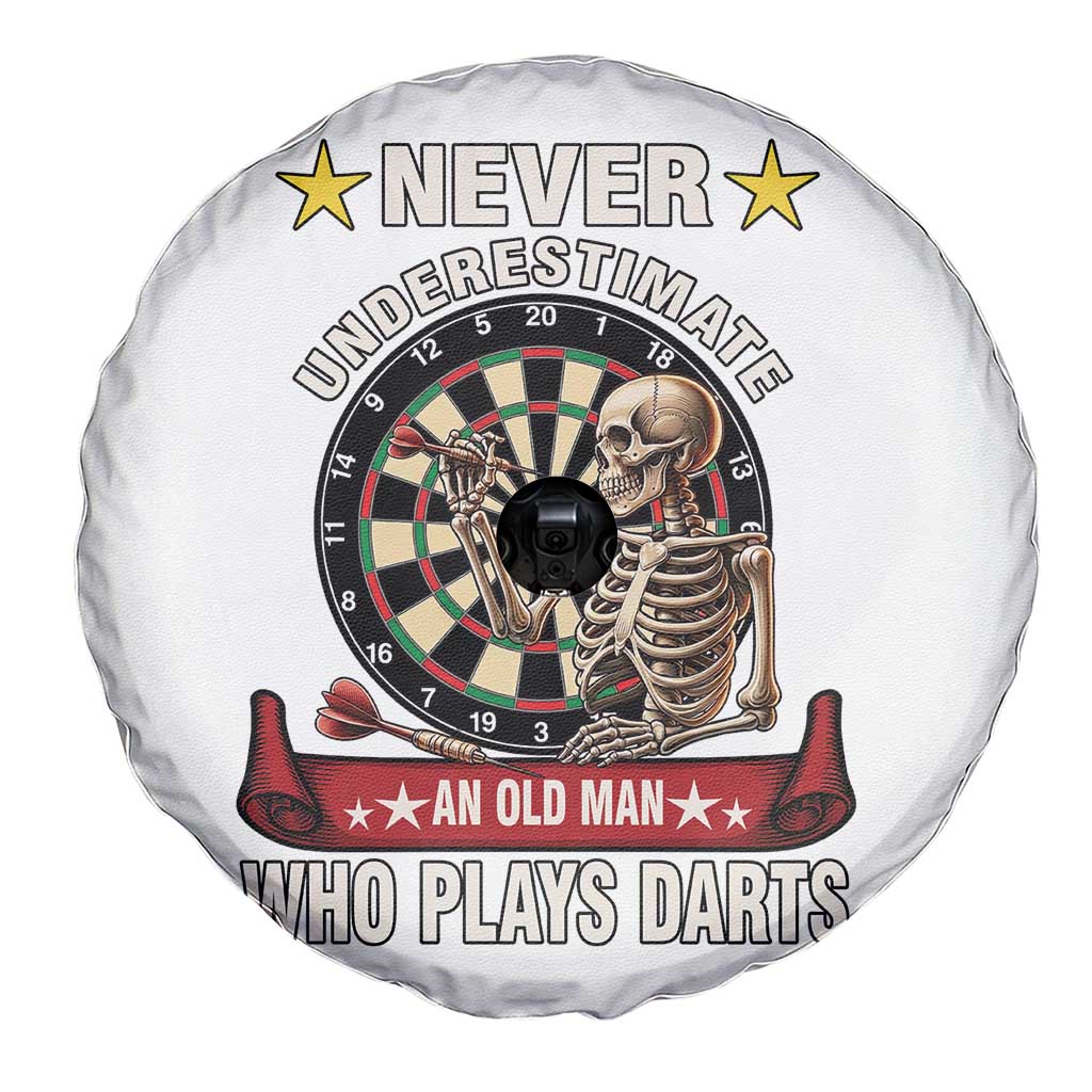 Never Underestimate An Old Man Plays Darts Spare Tire Cover Gothic Darts Player TS12 Print Your Wear