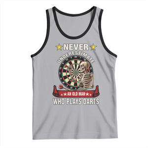Never Underestimate An Old Man Plays Darts Tank Top Gothic Darts Player TS12 Athletic Heather Black Print Your Wear