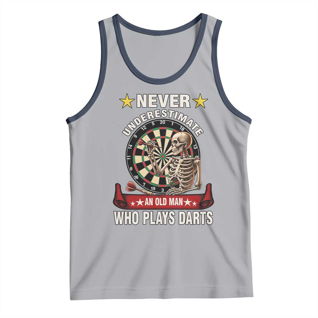Never Underestimate An Old Man Plays Darts Tank Top Gothic Darts Player TS12 Athletic Heather Navy Print Your Wear