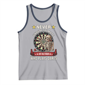 Never Underestimate An Old Man Plays Darts Tank Top Gothic Darts Player TS12 Athletic Heather Navy Print Your Wear