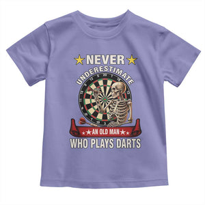 Never Underestimate An Old Man Plays Darts Toddler T Shirt Gothic Darts Player TS12 Violet Print Your Wear