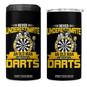 Never Underestimate An Old Man Plays Darts 4 in 1 Can Cooler Tumbler Funny Dartist Grim Reaper Gift TS12 One Size: 16 oz Black Print Your Wear
