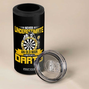 Never Underestimate An Old Man Plays Darts 4 in 1 Can Cooler Tumbler Funny Dartist Grim Reaper Gift TS12 Print Your Wear
