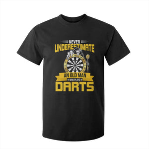 Never Underestimate An Old Man Plays Darts T Shirt For Kid Funny Dartist Grim Reaper Gift TS12 Black Print Your Wear
