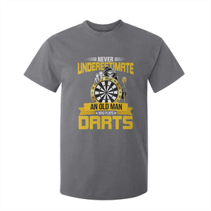 Never Underestimate An Old Man Plays Darts T Shirt For Kid Funny Dartist Grim Reaper Gift TS12 Charcoal Print Your Wear