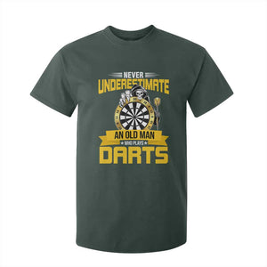 Never Underestimate An Old Man Plays Darts T Shirt For Kid Funny Dartist Grim Reaper Gift TS12 Dark Forest Green Print Your Wear