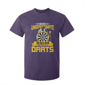 Never Underestimate An Old Man Plays Darts T Shirt For Kid Funny Dartist Grim Reaper Gift TS12 Purple Print Your Wear