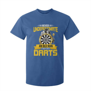 Never Underestimate An Old Man Plays Darts T Shirt For Kid Funny Dartist Grim Reaper Gift TS12 Royal Blue Print Your Wear