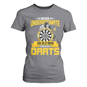Never Underestimate An Old Man Plays Darts T Shirt For Women Funny Dartist Grim Reaper Gift TS12 Charcoal Print Your Wear