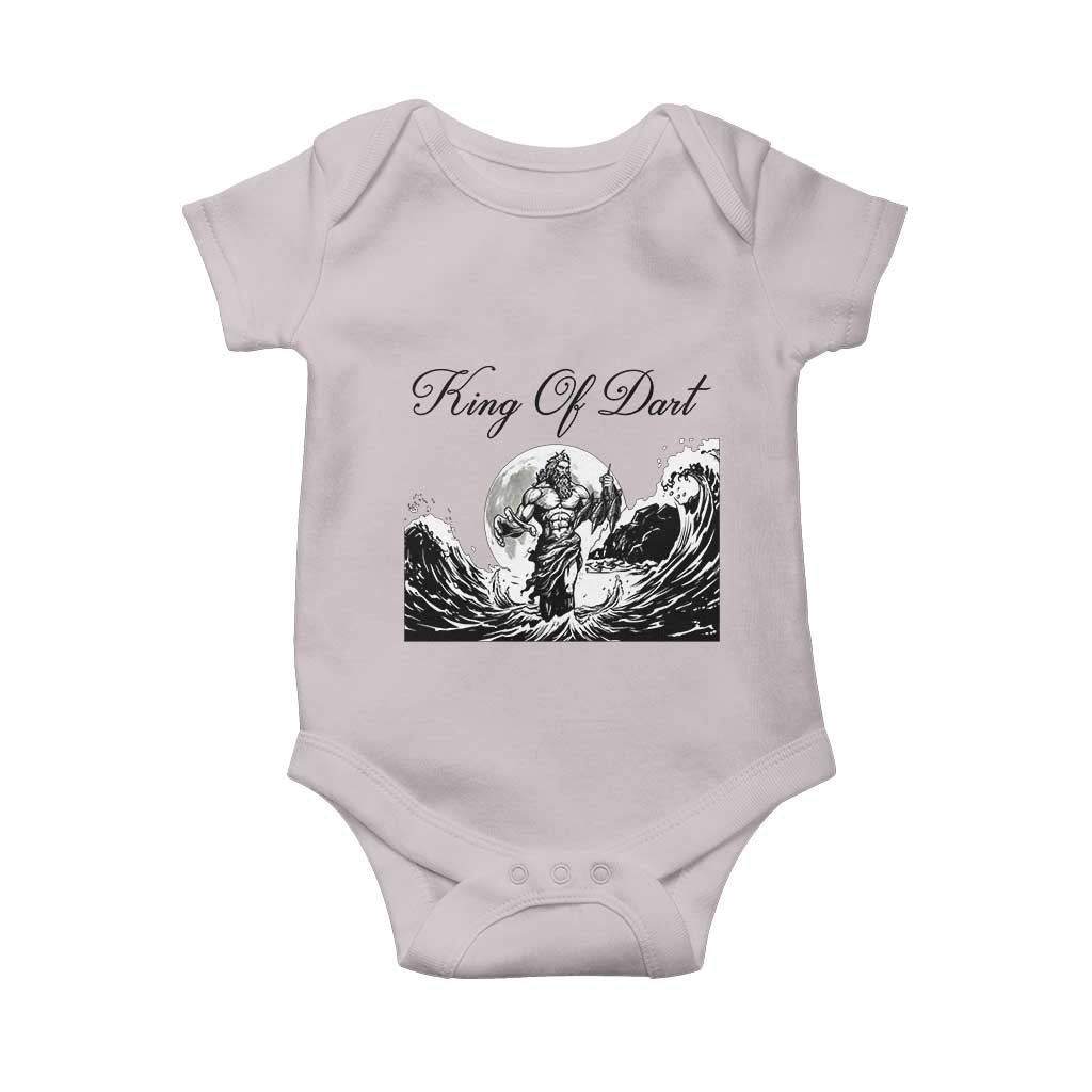 Greek Mythology Poseidon Dartist Baby Onesie King Of Dart Thrower TS12 Ice Gray Print Your Wear