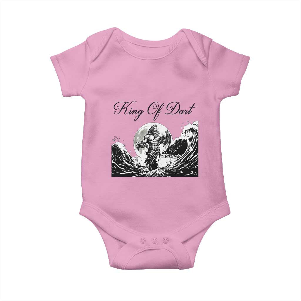 Greek Mythology Poseidon Dartist Baby Onesie King Of Dart Thrower TS12 Light Pink Print Your Wear