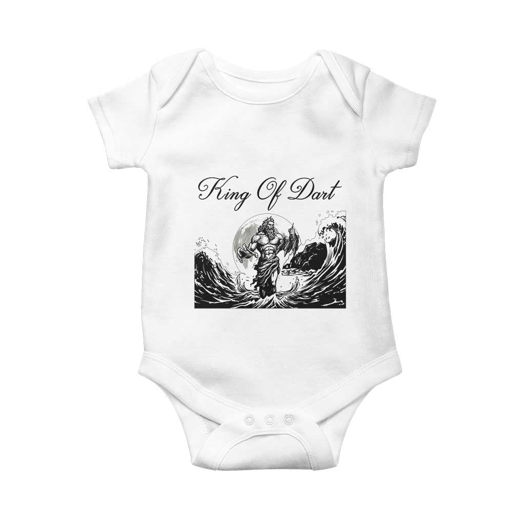 Greek Mythology Poseidon Dartist Baby Onesie King Of Dart Thrower TS12 White Print Your Wear