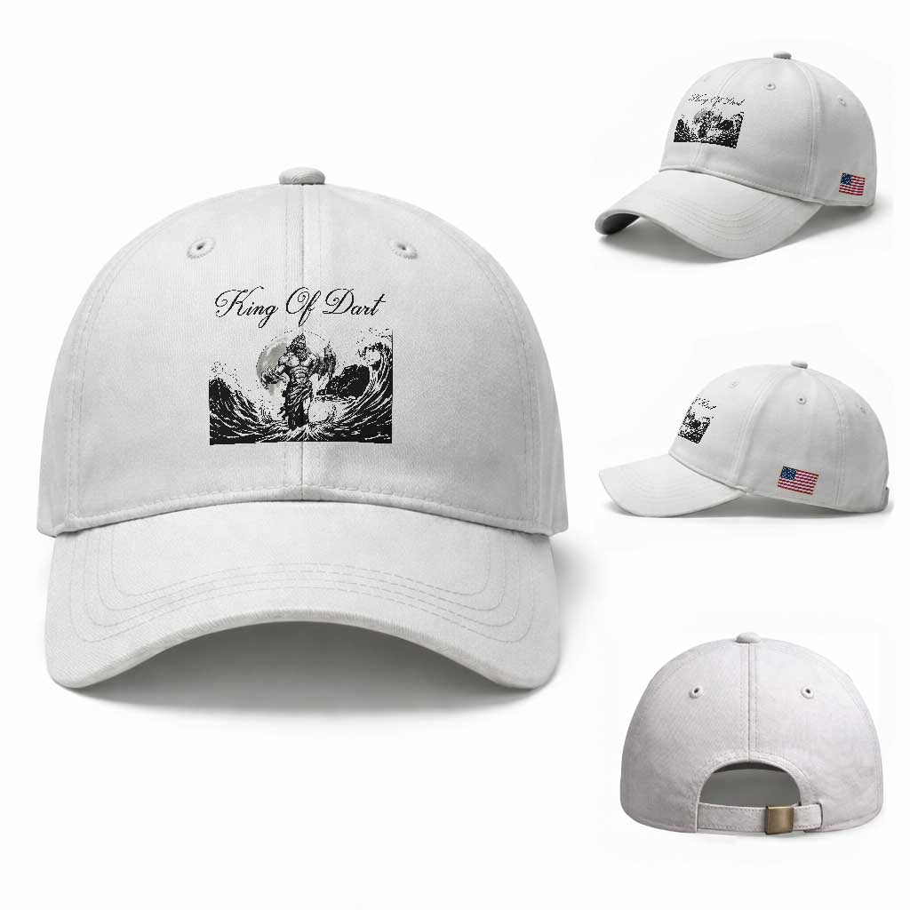 Greek Mythology Poseidon Dartist Baseball Cap King Of Dart Thrower TS12 Baseball Cap Universal Fit White Print Your Wear