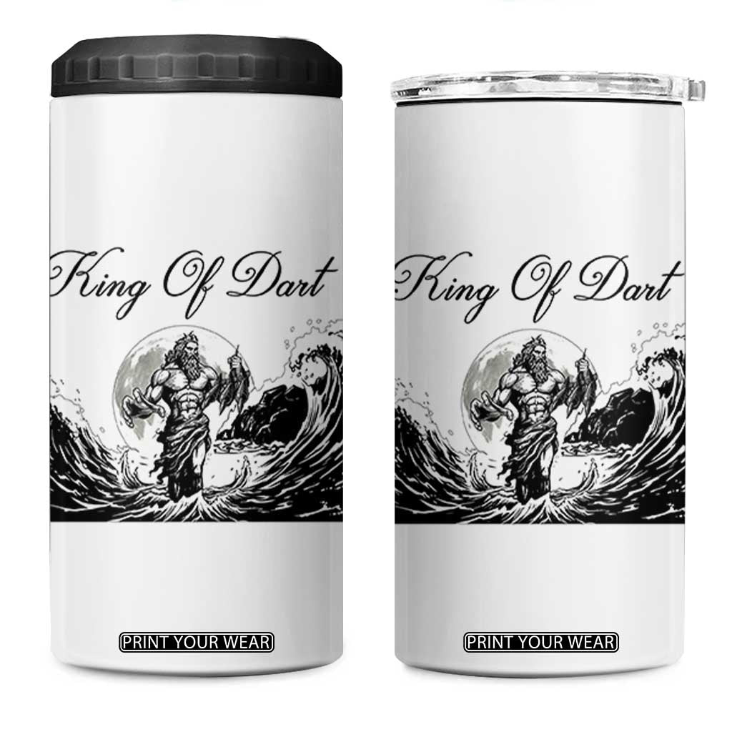Greek Mythology Poseidon Dartist 4 in 1 Can Cooler Tumbler King Of Dart Thrower TS12 One Size: 16 oz White Print Your Wear